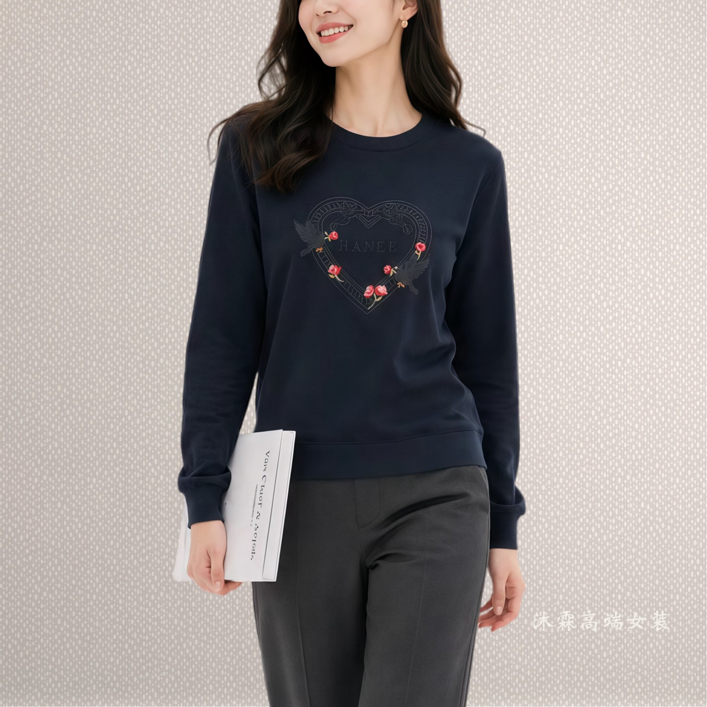 台湾1668道尚遇2026秋冬新时尚大码显瘦宽松打底衫上衣t恤570539