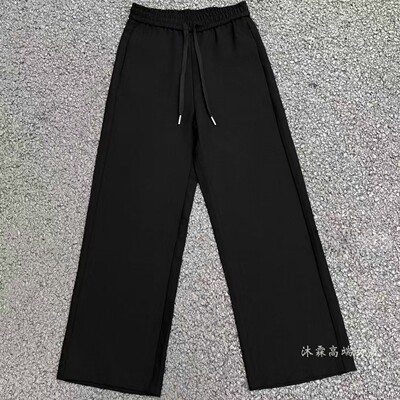 雅姿赏色珊瑚花2025夏季新宽松大码修身显瘦胖M休闲直筒女裤59025