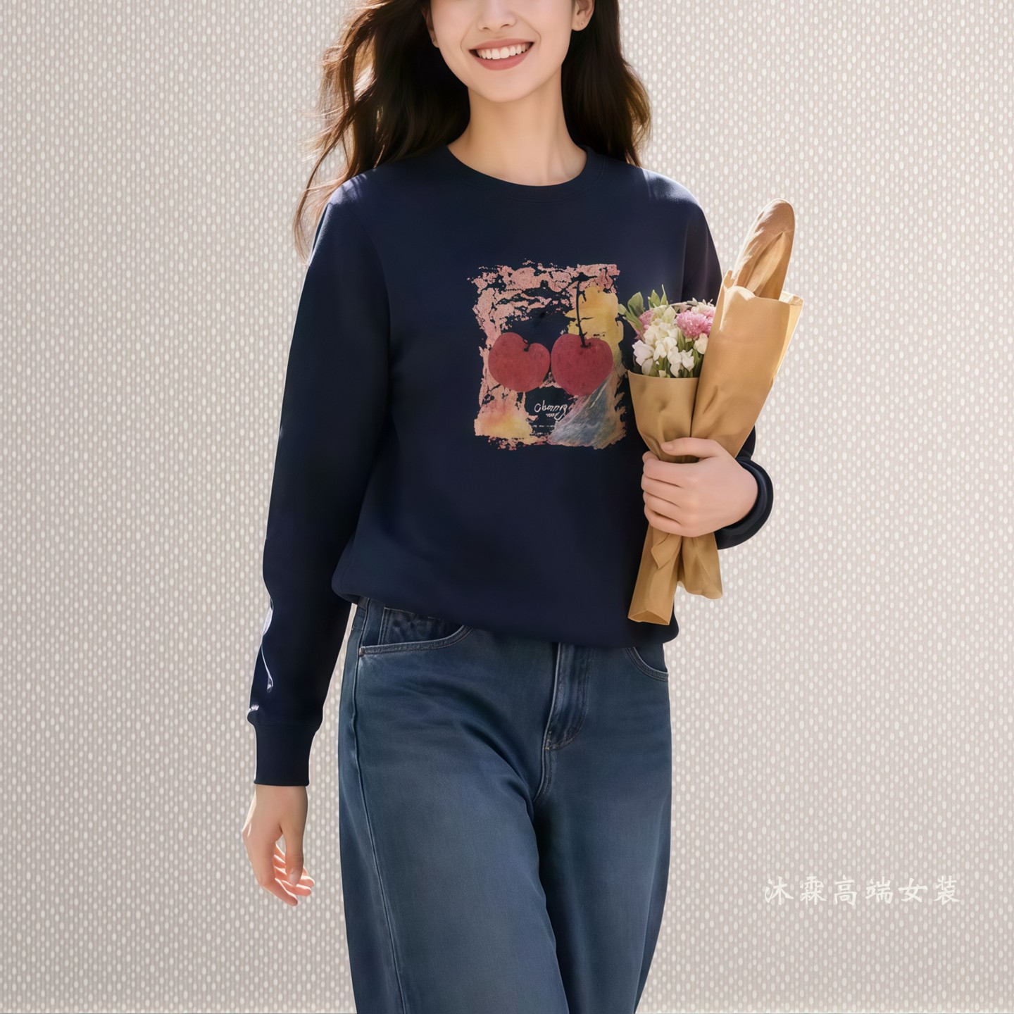 台湾1668道尚遇2026秋冬新时尚大码显瘦宽松打底衫上衣t恤570549