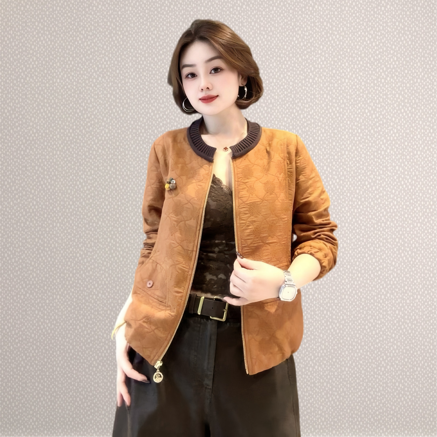 斐斐2026秋冬新款大码修身宽松休闲显瘦时尚百搭女装上衣外套3309
