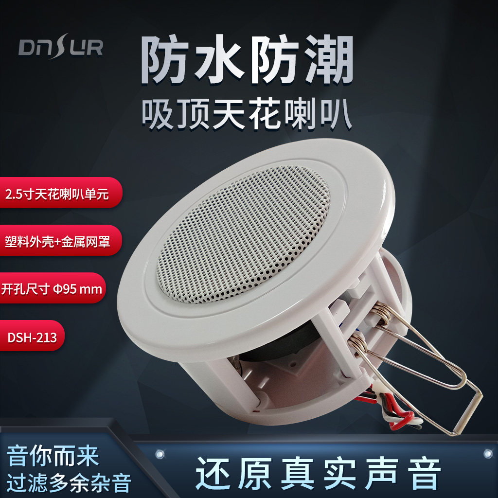 卫生间浴室防潮防尘吸顶喇叭吊装背景音乐天花音箱2.5寸单元喇叭