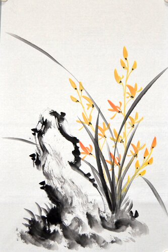 国画兰花竖幅多少钱 国画兰花竖幅价格 小麦优选