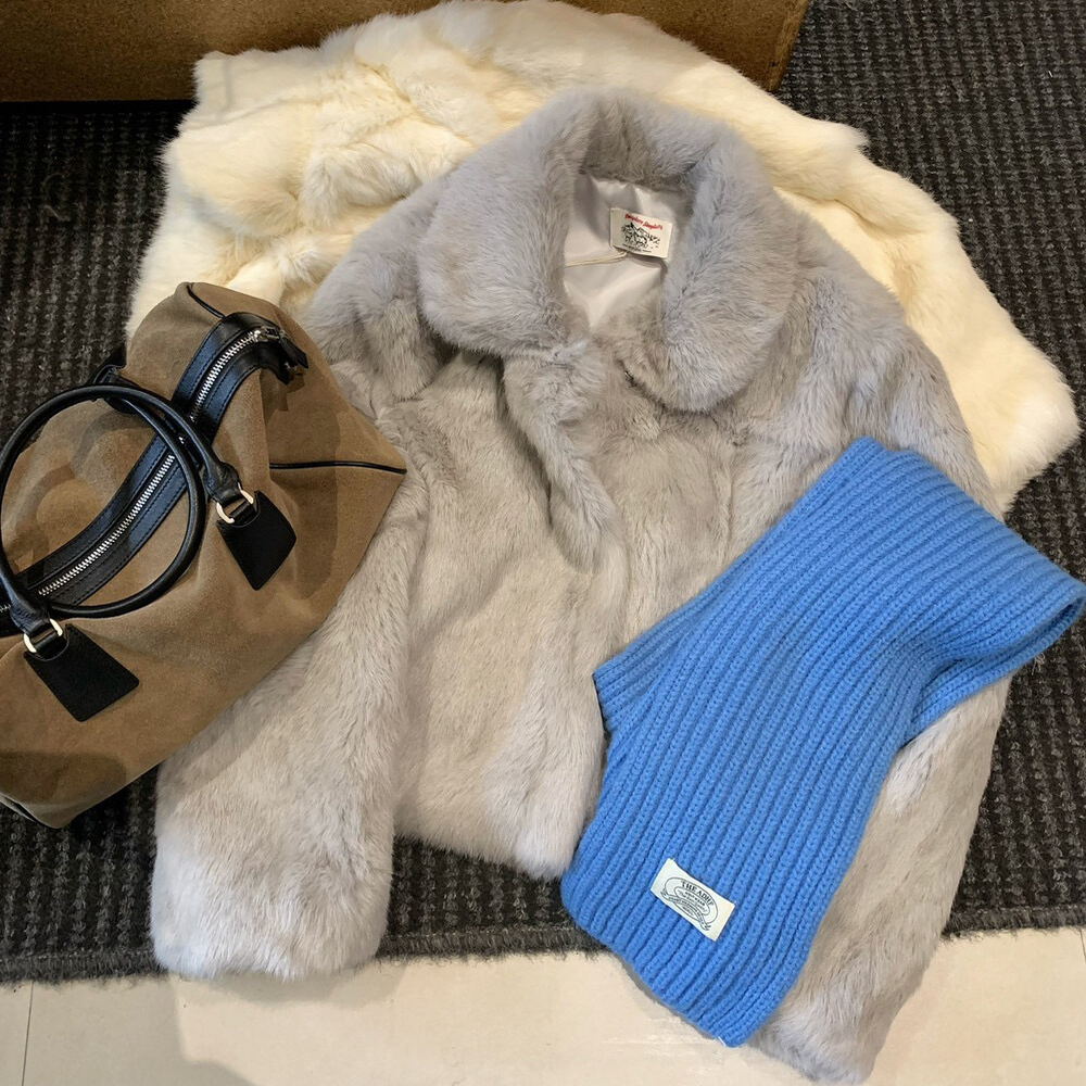 2025新款贵气兔毛皮草女短款