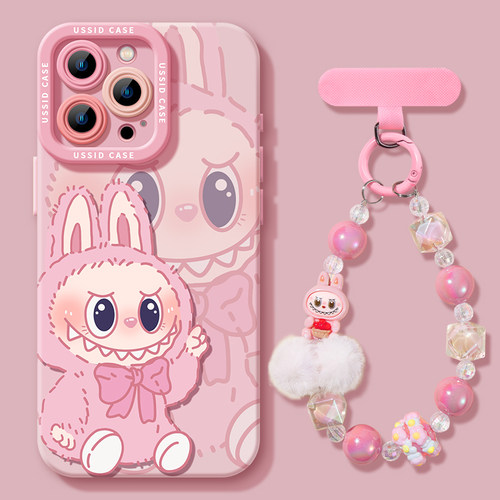 适用苹果16pro手机壳新款iphone16拉布布15带挂链14超可爱pro全包max防摔15promax情侣13爆火16promax