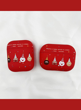适用苹果耳机保护套airpods3代2磨砂创意三代airpodpro二代红色秋冬ipod新年一代高级感1小众软airpodspro2壳