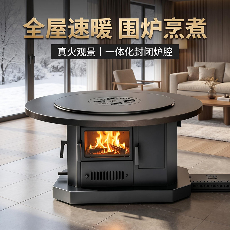 三面观火真火壁炉取暖炉烤火炉