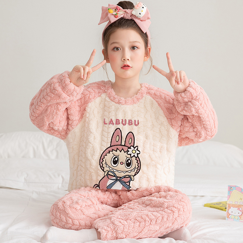 儿童睡衣女孩冬装2025新款珊瑚绒