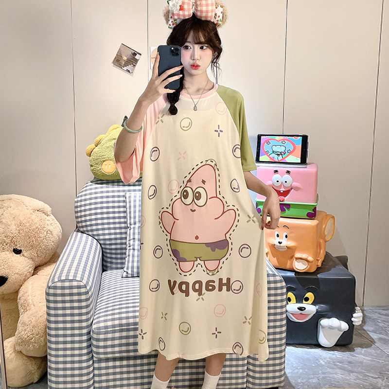 睡裙女2026新款夏季睡衣短袖薄甜美连衣裙莫代尔可外穿家居服女款