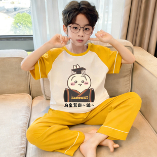 搞怪睡衣男童套装2026新款乌萨奇皇帝男孩衣服搞笑儿童纯棉家居服