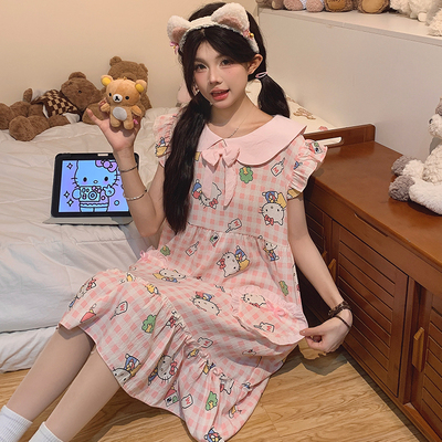 hellokitty睡衣女棉绸连衣裙2025