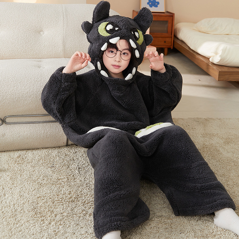 儿童睡衣男童保暖睡袋无牙仔2025