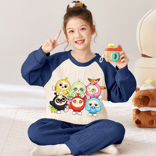 家居睡衣初中生女孩2026超火冬装一整套空气棉儿童家居服女孩衣服