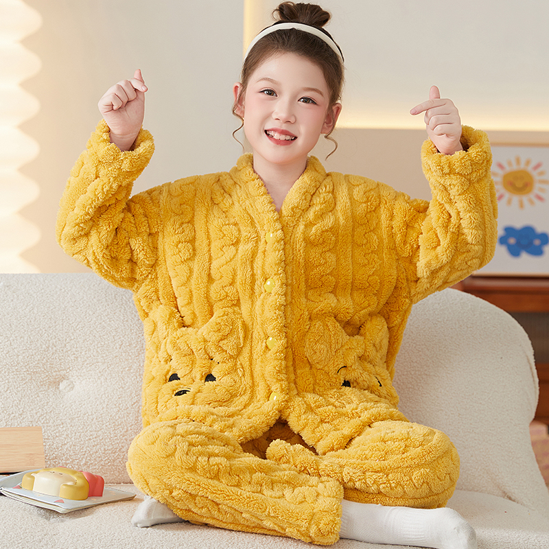 女童珊瑚绒睡衣冬款2025新款宝宝