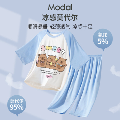 儿童家居服女童睡衣短袖2025新款