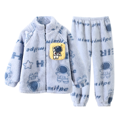 男童睡衣冬季珊瑚绒儿童套装加厚