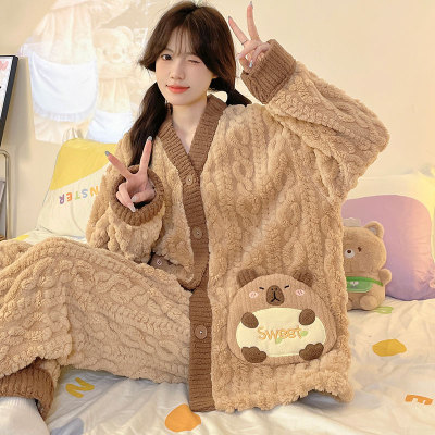 卡皮巴拉睡衣女款秋冬季家居服女