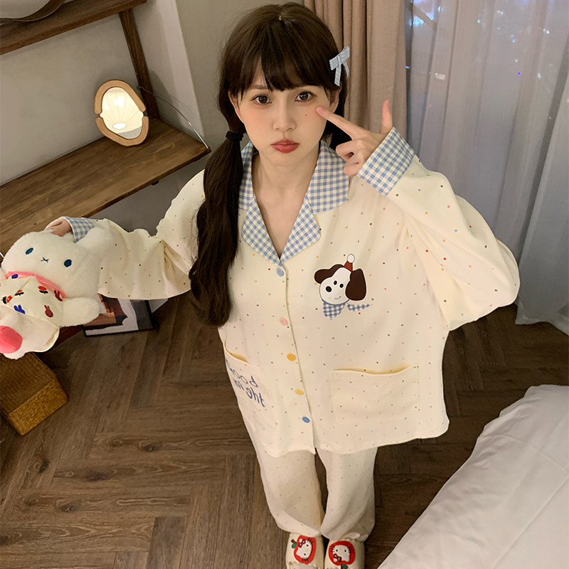 女士睡衣2026正流行春装长袖长裤高级感套装可外穿纯棉家居服女款