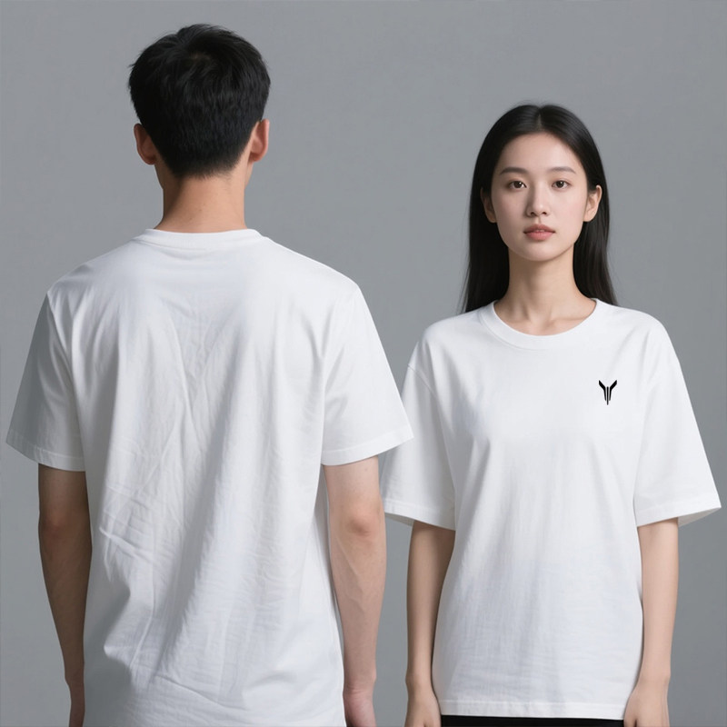 岚图工作服白色短袖T恤男女纯棉T恤