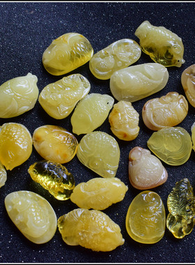 随形蜜蜡项链男女款雕刻天然琥珀