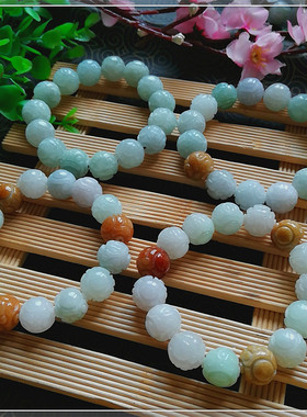 雕刻回纹翡翠男女款手串