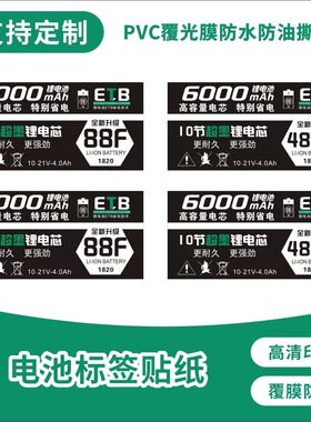 电池标签贴纸48VF 88F不干胶贴纸60009000mAh款10节15节