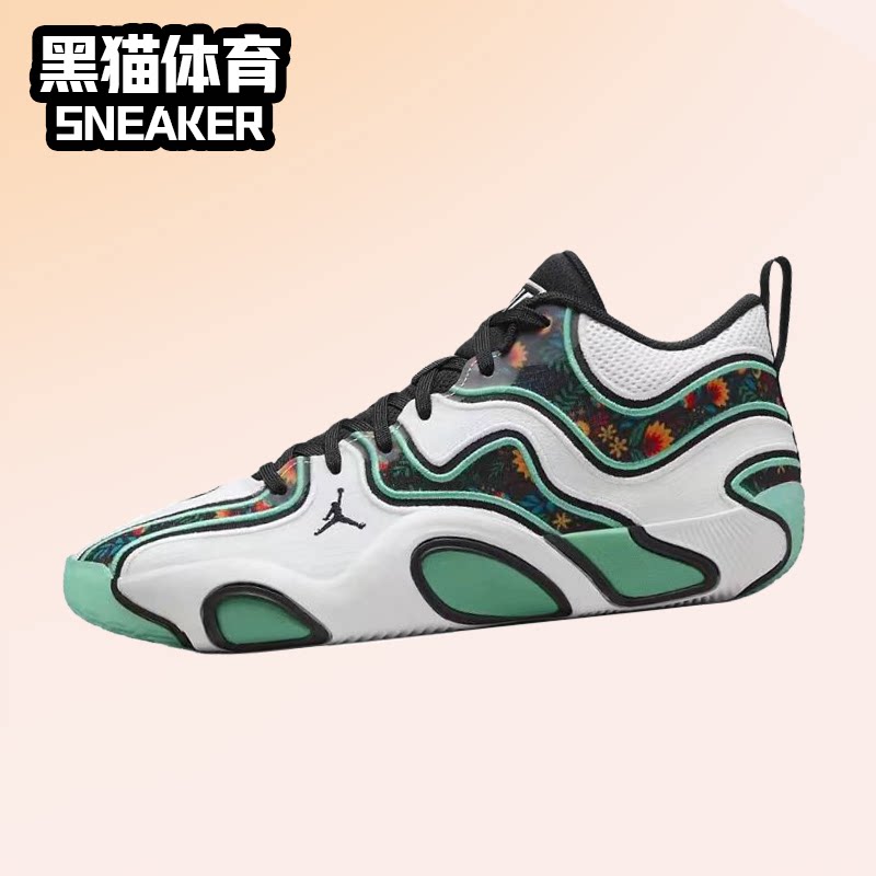 Jordan Tatum 3 PF 男子 耐克 低帮 篮球鞋 白黑绿 FZ6601-103