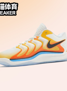 Nike KD 17 ЕР 男子耐克杜兰特17低帮篮球鞋 橙白黑 FJ9488-700