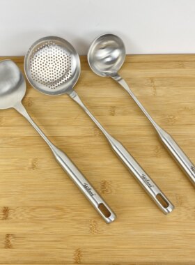 德国FOSSLANG菲仕朗加厚升级家用18/10不锈钢防烫长柄锅铲汤勺
