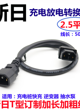 新日金剑电动车充电桩转换接线 新国标线T两竖型充电器输出转接头
