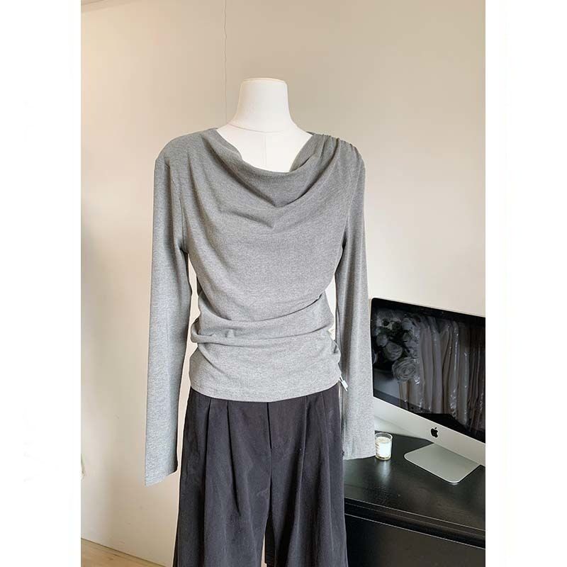 小心机荡领德绒上衣女绝美甜辣