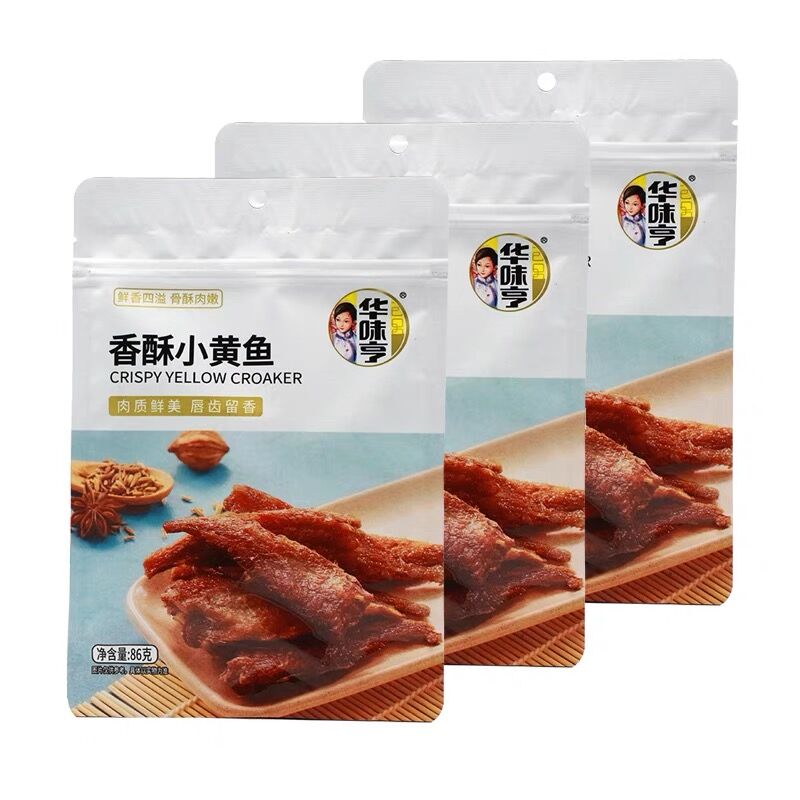 华味亨香酥小黄鱼86g/袋小鱼干咸鱼干鱼仔即食鱼干海鲜零食品小吃