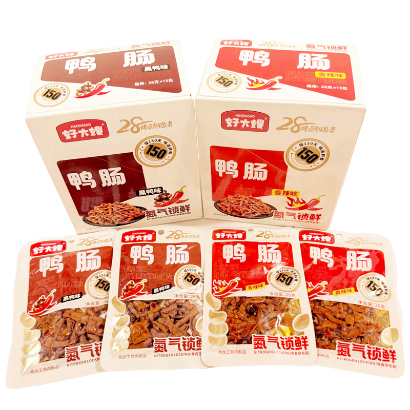 好大嫂香辣黑鸭味卤鸭肠下酒