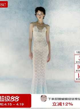 少量现货cameyliu渐变镂空吊带露背连衣裙生日礼服女2026SSdeesse