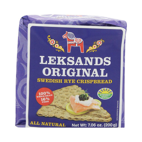 美国直邮 Leksands 原装瑞典黑麦脆饼-楔形 低卡无糖无油健身代餐