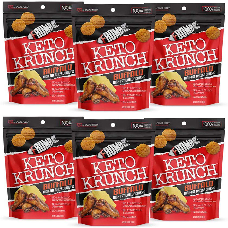 美国直邮FBOMB牛肉芝士薯片纯天然芝士无糖无麸质低碳生酮零食6包