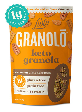 美国直邮  LIVLO Keto Nut格兰诺拉肉桂杏仁山核桃麦片 低碳 309g