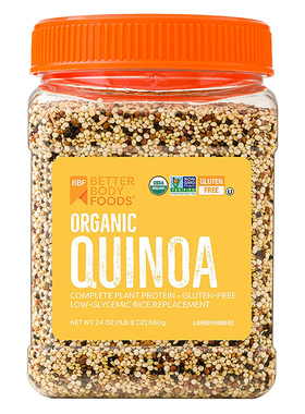美国直邮 BetterBody Foods有机藜麦天然素食蛋白质纤维和铁 680g