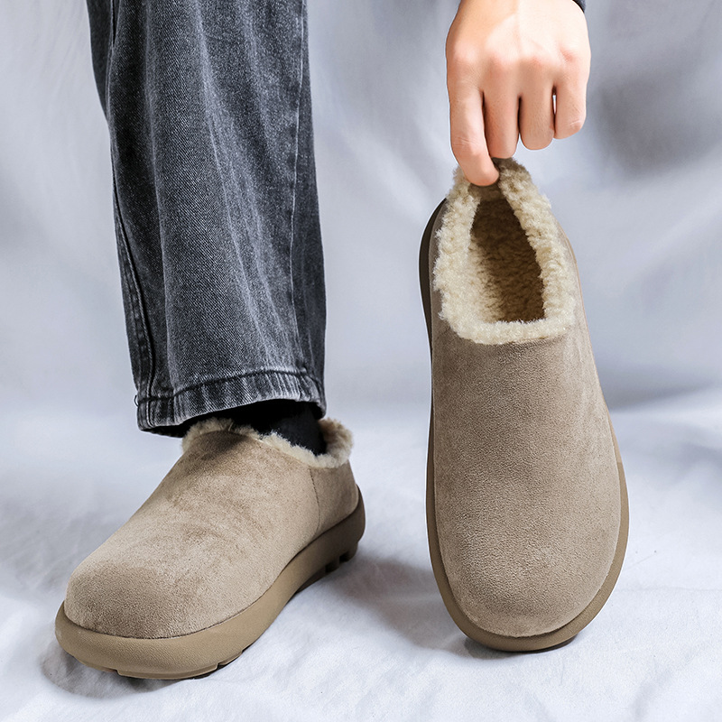 小土豆2024新款勃肯鞋冬季加绒棉鞋男女一体雪地靴一脚蹬24105-M