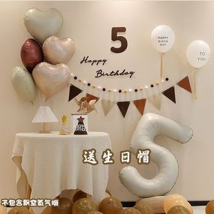 生日气球派对布置道具拍照女孩一周岁场景装饰背景墙数字宝宝2岁
