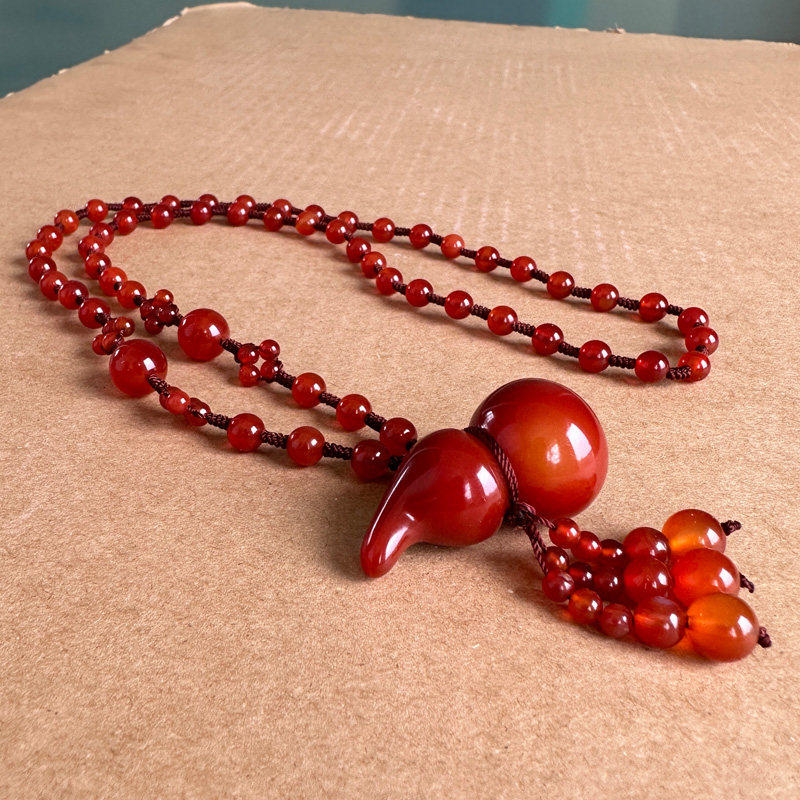 正宗红玛瑙葫芦吊坠女款手编珠链大款葫芦福䘵毛衣链坠子节日礼物,珠宝/钻石/翡翠,颈饰,淘宝优惠券,粉丝福利购,淘宝优惠卷
