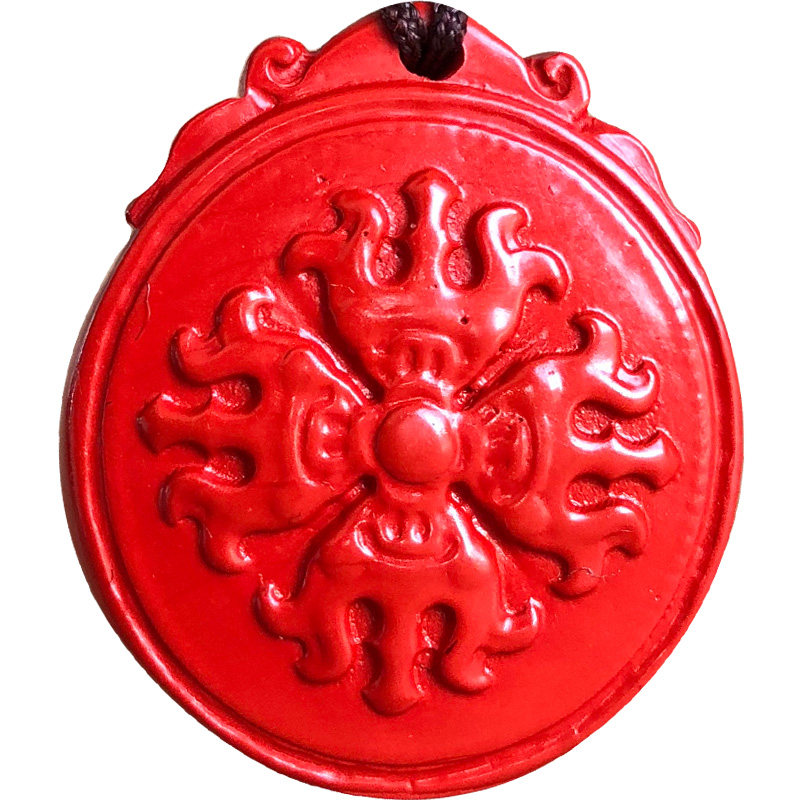 玉见金刚降魔杵天然朱砂高含量降魔杵法器挂坠本命年转运吊坠证书