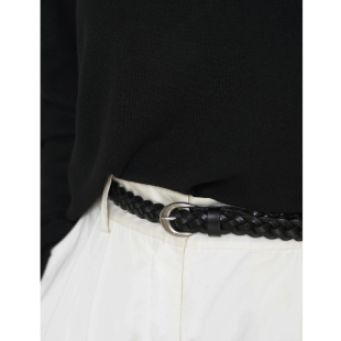 PANLULUPAN小众设计编织腰带头层植鞣牛皮波西米亚简约百搭女皮带