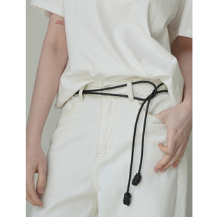 PANLULUPAN原创新款 真皮羊皮女腰绳腰带腰封时髦配连衣裙大衣收腰