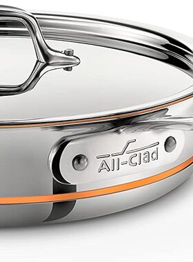 美国代购All-Clad Copper Core Sauté Pan5层复合不锈钢铜芯炒锅