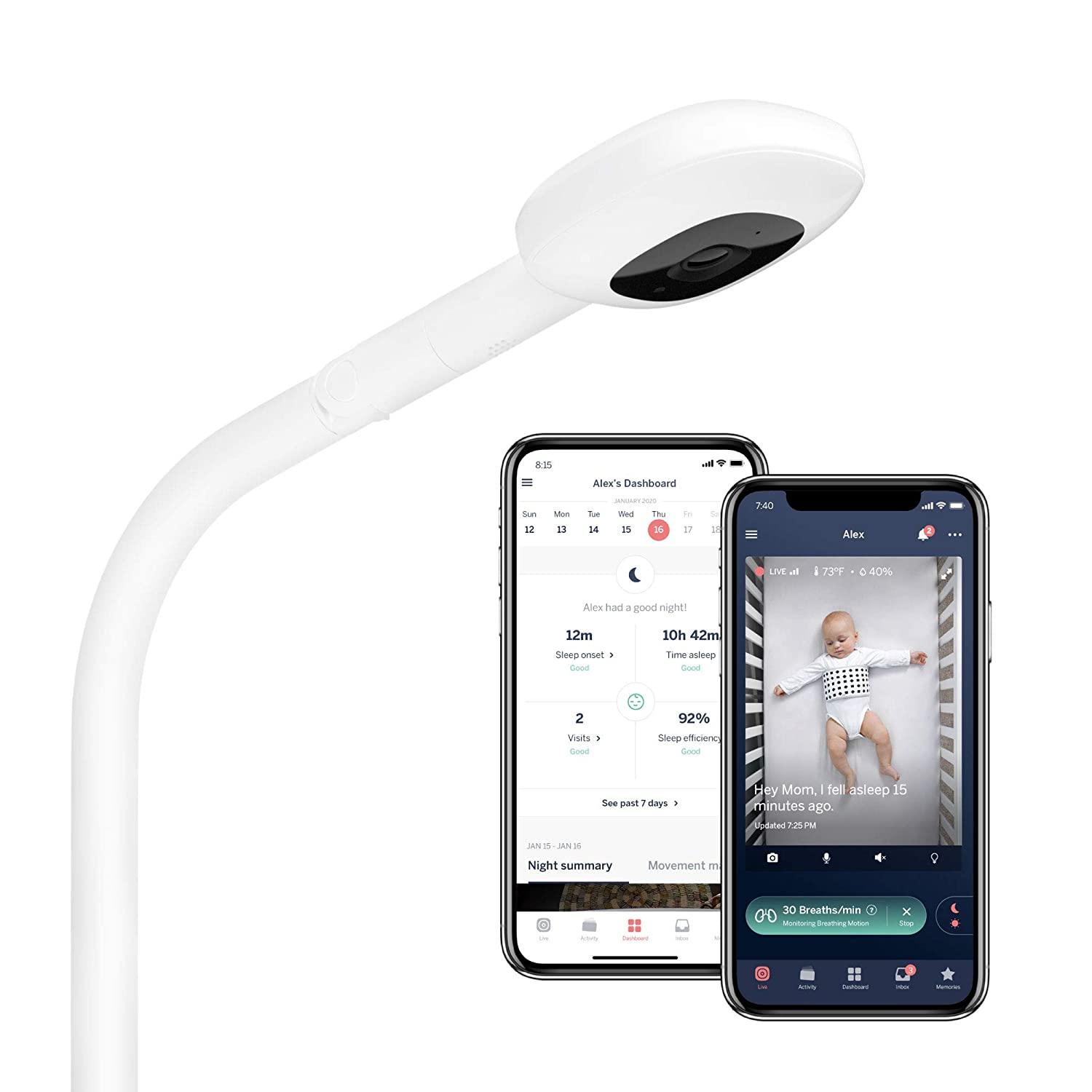 美国代购Nanit Pro 智能婴童视频摄像头双向音频温湿度 呼吸监测