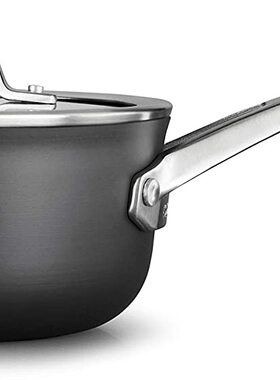 美国代购 calphalon premier 硬质氧化铝不粘锅深煎锅2.5夸脱带盖