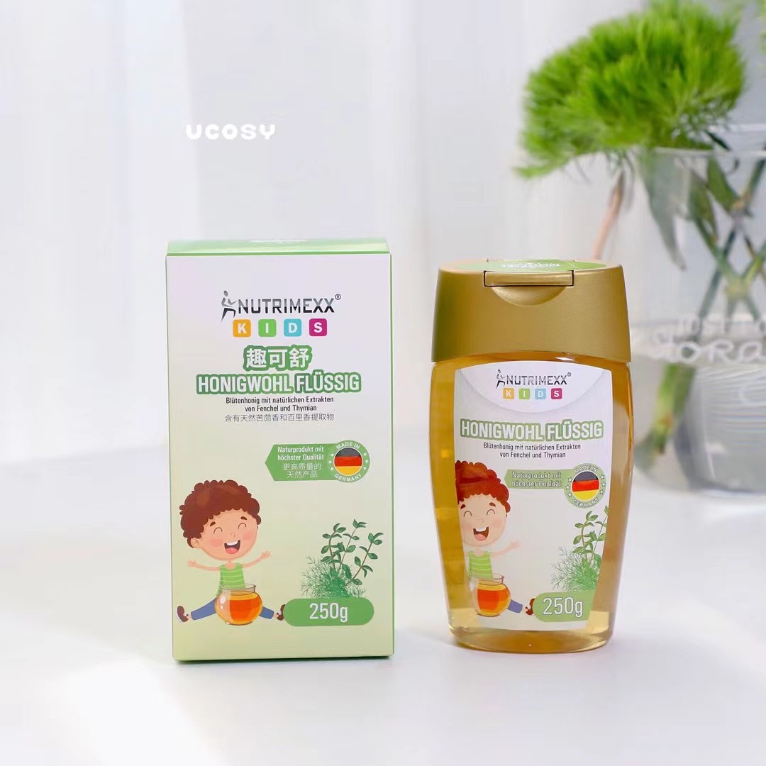 德国nutrimexx优萃美儿童 kids趣可舒营养润肺养喉有机蜂蜜浆250g