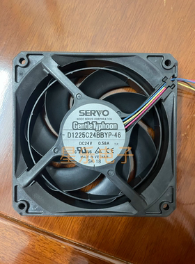 原装SERVO 12025 24V 0.58A D1225C24BBYP-46 四线温控散热风扇