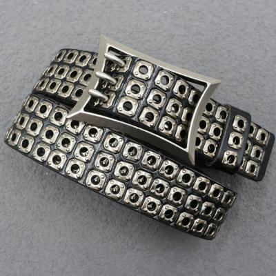 美式重工铆钉真皮腰带