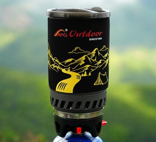 户外一体式气炉防风聚热反应堆野营气炉具省气灶具套锅丁烷炊具